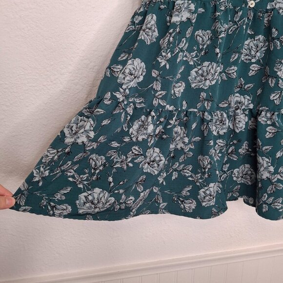 Urban Outfitters Floral Babydoll Romper Sz S Ruffle Relaxed Fit Button Front 90s - Picture 12 of 16